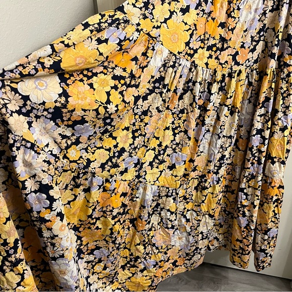 NWT Free People Park Slope Floral Maxi Dress Dark Combo Large - Picture 11 of 14